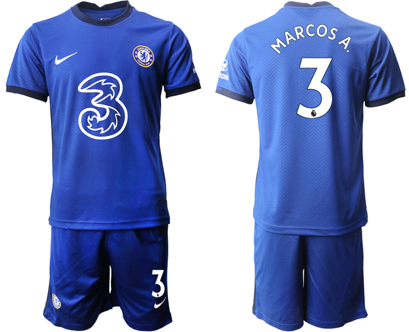 Men 2020-2021 club Chelsea home #3 blue Soccer Jerseys->customized soccer jersey->Custom Jersey